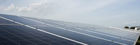 Solar cell farm in power station for alternative energy from the sun